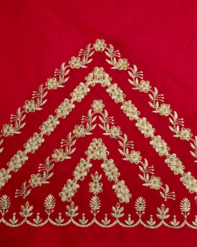 Unstitched Cotton Silk Blouse Material Embroidered