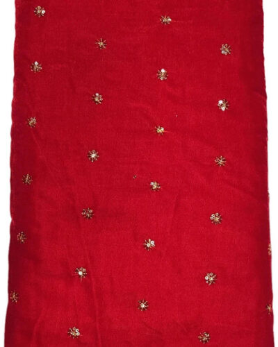 Unstitched Velvet Blouse Material Embroidered