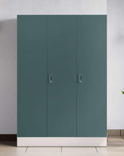 Godrej Interio Slimline 3 Door with Locker, Drawer Metal Almirah (Finish Color - Textured Sea Pine, Knock Down)