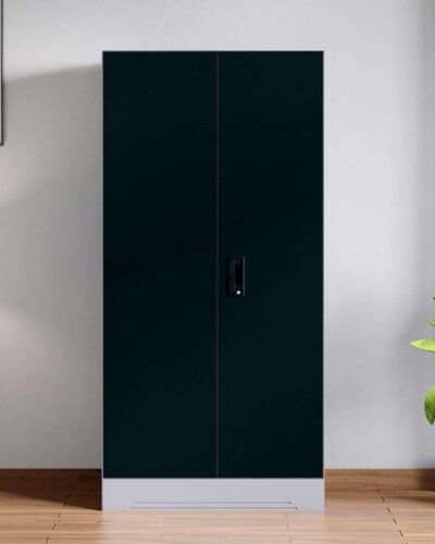 Godrej Interio Slimline 2 Door with 4 Shelves Metal Almirah (Finish Color - Body: Royal Ivory, Door: Pacific Blue, Knock Down)