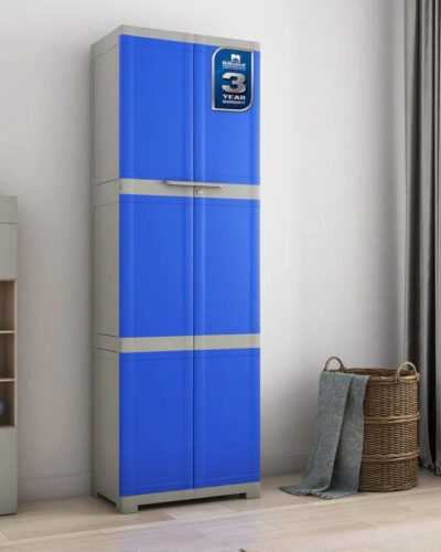 Nilkamal Freedom FML Plastic Cabinet for Multipurpose Storage Solution|Bedroom|Kids Room Plastic Almirah (Finish Color - Deep Blue / Grey, DIY(Do-It-Yourself))
