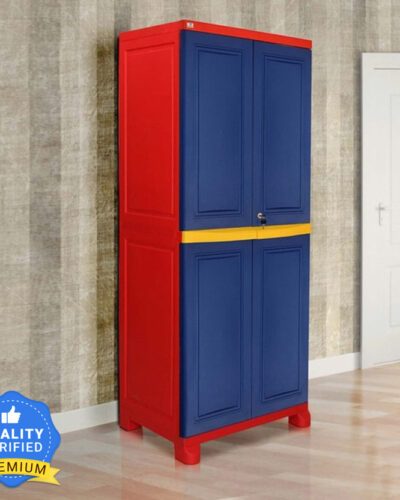 Nilkamal Freedom (FB1) Compact Plastic Cabinet, MultiPurpose Storage, Wardrobe, Bedroom Plastic Almirah (Finish Color - Pepsi Blue, Bright Red & Yellow, DIY(Do-It-Yourself))