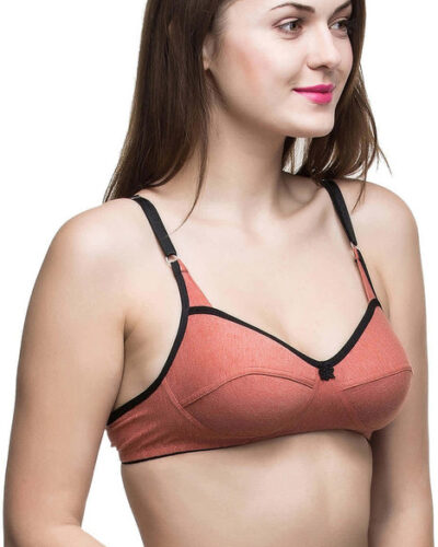 Women Full Coverage Non Padded Bra (Orange)