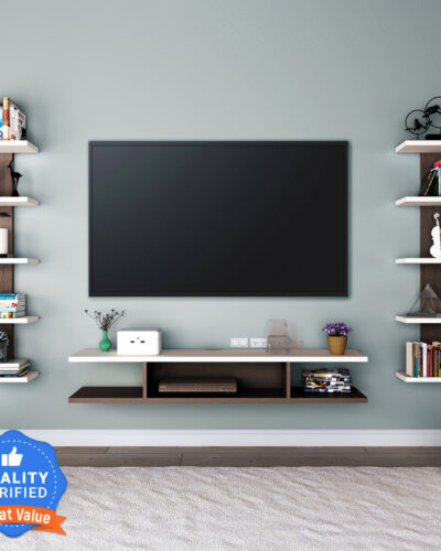 Flipkart Perfect Homes Trance Engineered Wood TV Entertainment Unit (Finish Color - American Wenge | Ivory, DIY(Do-It-Yourself))