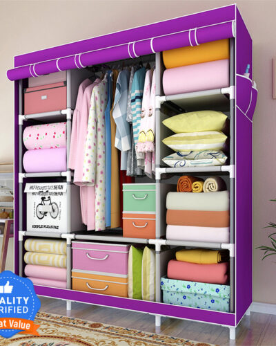 Flipkart Perfect Homes Studio PP Collapsible Wardrobe (Finish Color - Purple, DIY(Do-It-Yourself))