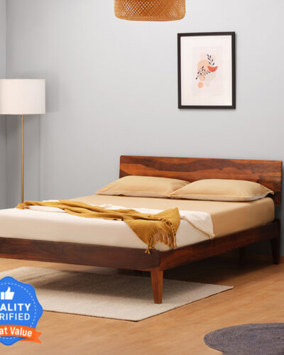 Sleepyhead Bed G Solid Wood Queen Bed (Finish Color - Honey Brown, Delivery Condition - Knock Down)