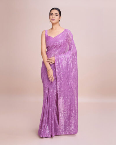 Embellished Bollywood Georgette Saree (Purple)