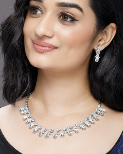Alloy Silver Silver Jewel Set (Pack of 1)