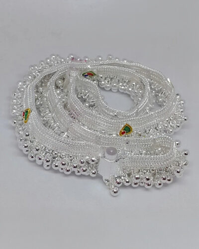 Beautiful Silver Plated Bridal Payal For Women One Pair Alloy Anklet