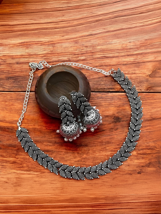 Oxidised Silver Silver Silver Jewel Set (Pack of 2)