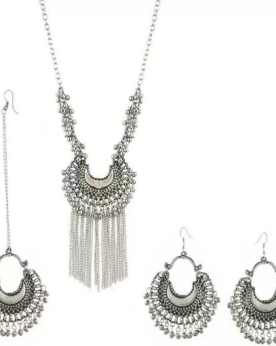 Oxidised Silver Silver Jewel Set (Pack of 1)