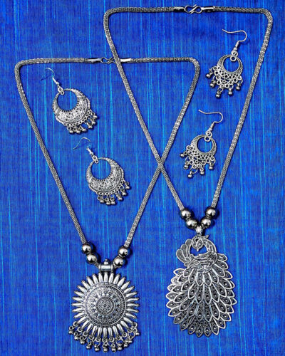Oxidised Silver Silver Silver Jewel Set (Pack of 4)