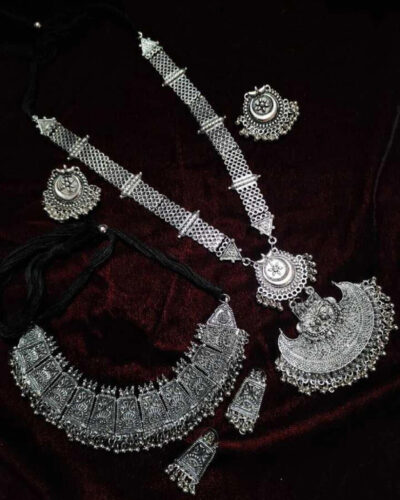 Alloy Silver Silver Jewel Set (Pack of 2)