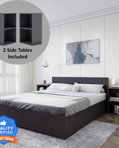 Flipkart Perfect Homes Mento Engineered Wood Queen Box Bed (Finish Color - Chocolate Wenge, Delivery Condition - Knock Down)