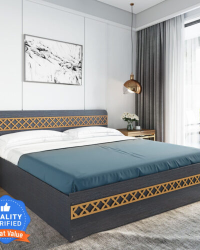 Flipkart Perfect Homes Flamenco Engineered Wood Queen Bed (Finish Color - Chocolate Wenge, Delivery Condition - Knock Down)
