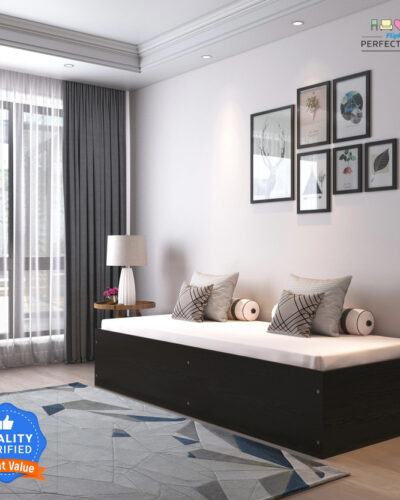 Flipkart Perfect Homes ORION Engineered Wood Single Box Bed (Finish Color - Melamine SP Wenge, Delivery Condition - Knock Down)