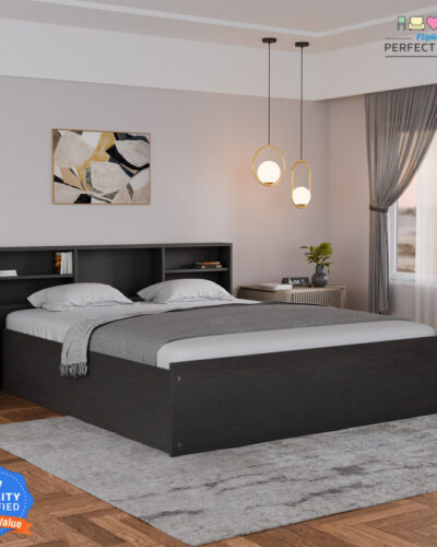 Flipkart Perfect Homes Opus Engineered Wood King Box Bed (Finish Color - Melamine Elite Wenge, Delivery Condition - Knock Down)