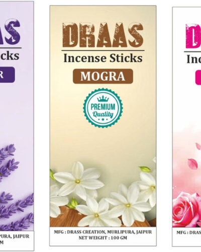 draas Agarbatti for Special Puja Rituals & Festivals With Fragrance of Lavender, Mogra, Rose (300 g, Set of 3)
