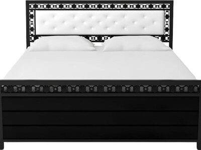 Vibrant Interior Denzal White (6x3) Metal Single Hydraulic Bed (Finish Color - Black, Delivery Condition - Knock Down)