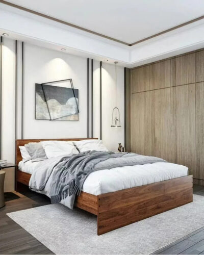 Wakefit Taurus with 17.5 cm Floor Clearance Engineered Wood Queen Bed (Finish Color - Columbian Walnut, Delivery Condition - Knock Down)
