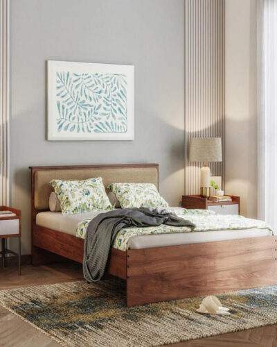 Wakefit Taurus Engineered Wood Queen Bed (Finish Color - Columbian Walnut, Delivery Condition - Knock Down)