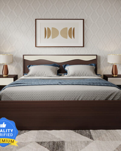 Godrej Interio Vurv Engineered Wood Queen Box Bed (Finish Color - Cola Rain, Delivery Condition - Knock Down)