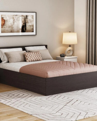 Wakefit Taurus Engineered Wood Queen Box Bed (Finish Color - Wenge, Delivery Condition - Knock Down)