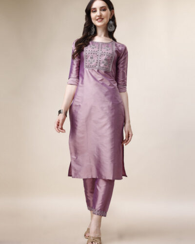 Women Art Silk Kurta Pant Set