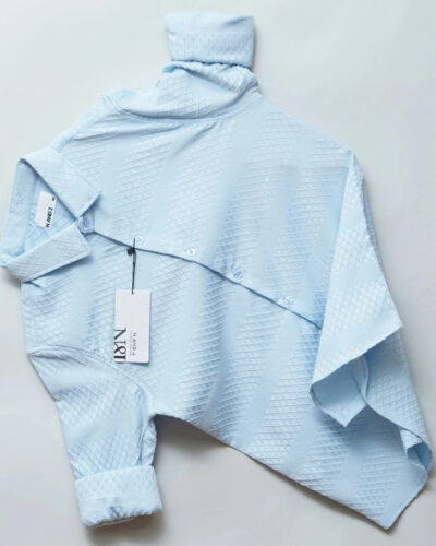 Men Slim Fit Self Design Spread Collar Casual Shirt
