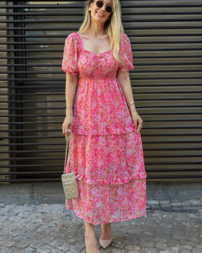 Women Maxi Pink Full Length Dress