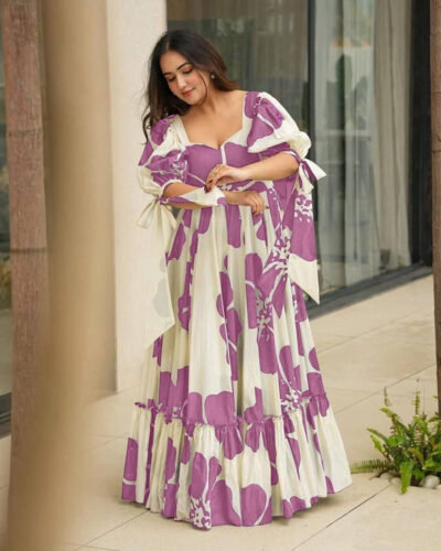 Women Gown Purple Maxi/Full Length Dress