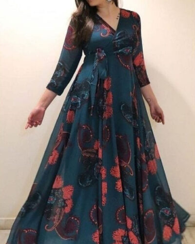 Women Fit and Flare Blue Midi/Calf Length Dress