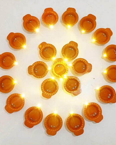 Shmaya Water Sensor Led Diyas Candle-pack of 12 Candle (Multicolor, Pack of 12)