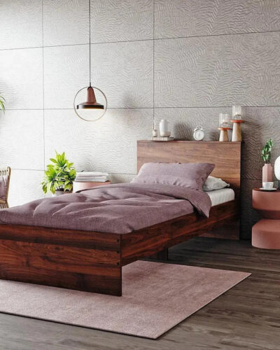 Wakefit Taurus Engineered Wood Single Bed (Finish Color - Columbian Walnut, Delivery Condition - Knock Down)