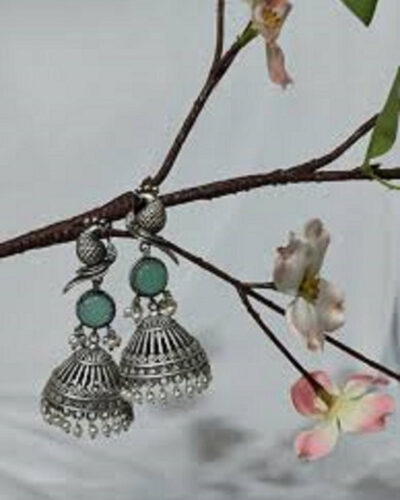 Silver Earring for Women & Girls Diamond Brass Drops & Danglers