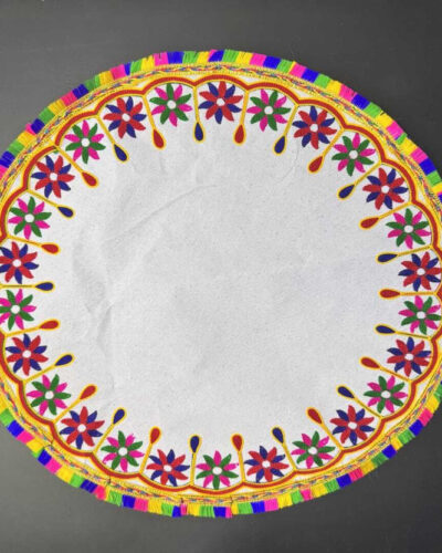 hausmark Cotton Bride's and New Born Baby Welcome Embroidered Kutchi Working Modern ["Multicolor"] Handkerchief