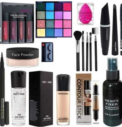 GLOW IT Waterproof HD Makeup Products Gift Kit Pack Box For Women & Girls (14 Items in the set)