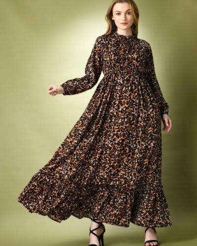 Women Fit and Flare Black Maxi/Full Length Dress