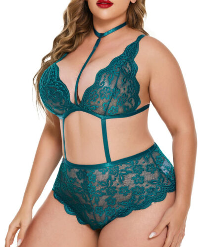 Bra & Panty Set Self Design Blue Lingerie Set