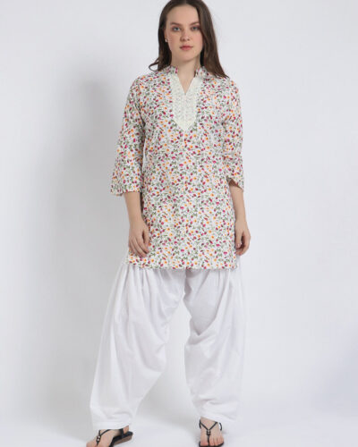 Women Cotton Blend Kurta Salwar Set