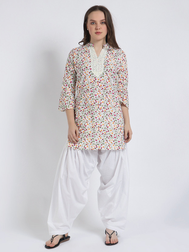 Women Cotton Blend Kurta Salwar Set