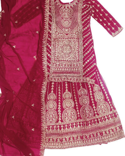 Paisley Stitched Lehenga & Kurta (Red)