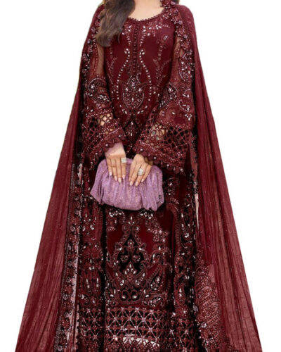 Semi Stitched Georgette Salwar Suit Material Embroidered
