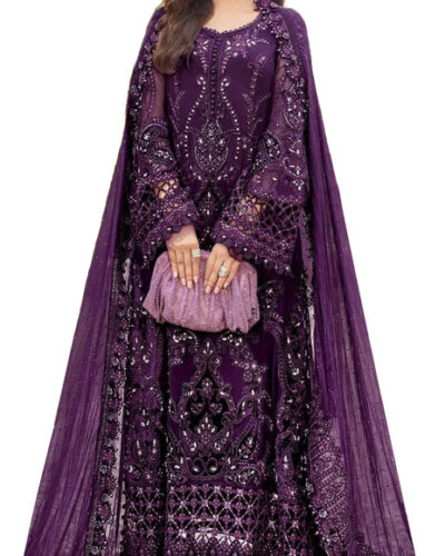 Semi Stitched Georgette Salwar Suit Material Embroidered