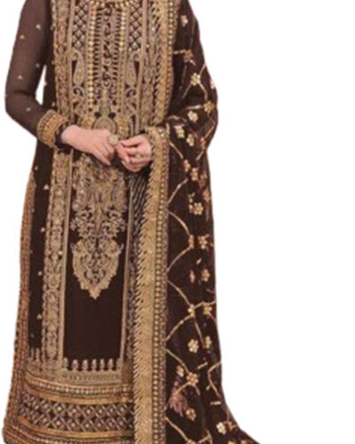 Semi Stitched Georgette Salwar Suit Material Embroidered