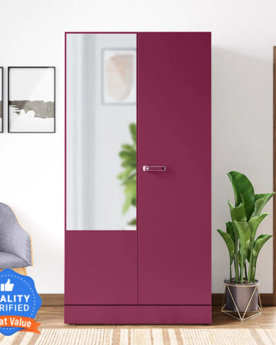 Godrej Interio Auraline® Men Basic Steel Metal Almirah (Finish Color - Textured Berry, Pre-assembled)