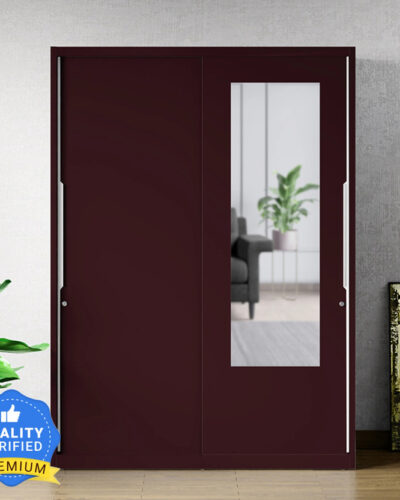 Godrej Interio Slide N Store Pro Plus Sliding Door Metal Almirah (Finish Color - Textured Shell Wine Red, Knock Down)
